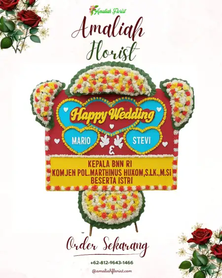Papan Bunga Pernikahan Ledug